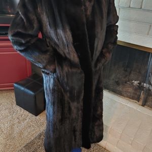 Custom made black diamond full length mink coat